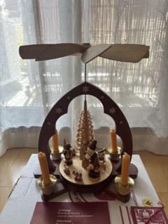 Müller社 ドイツ製 クリスマスピラミッド 木製キャンドル式 回転 ミュラー