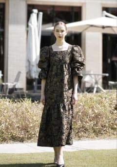 ack. jacquard volume dress ジャガードドレス acka ジャガードボリュームドレス jacquard volume dress - メルカリ