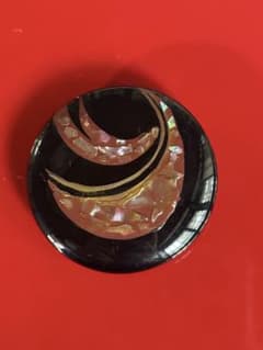 ループタイトップ　螺鈿　黒色　琉球漆器