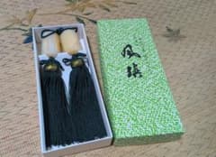 風鎮 最高級 オニックス 縞めのう石 房付き 天然石 2個セットのサムネイル