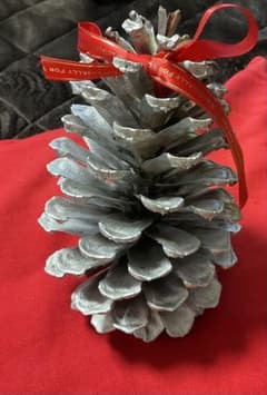 シルバー松ぼっくりクリスマス飾りのサムネイル