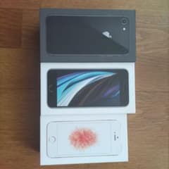 iphone8、iphoneSEの箱　新品イヤホン2個のサムネイル