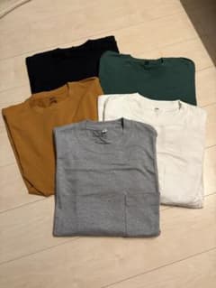ユニクロ ロングスリーブTシャツ ロンT 5枚セット まとめ売り XL 無地のサムネイル
