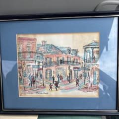 Donabeth Jones 水彩画 Jazz Corner 額装 Donabeth Jones 水彩画 Jazz Corner 額装 - メルカリ