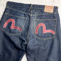 EVISU エヴィス 赤カモメペイント 刺繍 デニムパンツ W34 セルビッジ