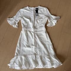 BANANA REPUBLIC ホワイト ひざ丈ワンピース 0のサムネイル