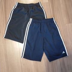 adidas ハーフパンツ 黒・紺 ストライプのサムネイル