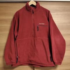 90s モンベル フリースジャケット ハーフジップ レッド メンズ オールド