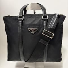 プラダ ナイロン ショルダーバッグ 2way レザー ミニトート 三角 