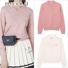 ●●2色・3サイズ●●A.P.C. バックスクリプトVネックセーター・長袖ニット ○○2色・3サイズ○○A.P.C. バックスクリプトVネックセーター・長袖