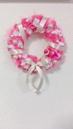 【特価】布リース ピンク♡鳥♡のサムネイル