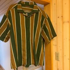 オープンカラーシャツ　ストライプ柄半袖シャツのサムネイル