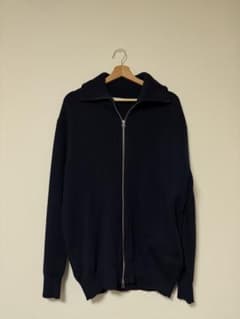 ZARA ザラドライバーズニット Wジップリブネイビー - メルカリ
