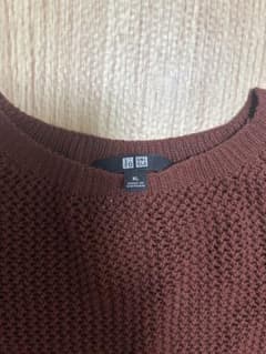 UNIQLO メッシュクルーネックセーター ブラウン XLのサムネイル