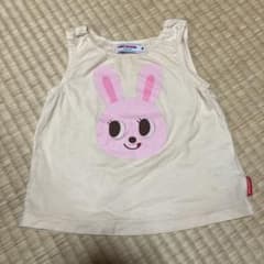 ミキハウス うさぎ ノースリーブ Tシャツ ベージュ80のサムネイル