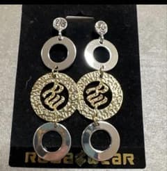 rocawear ロングピアス 金色 銀色 クリスタル装飾