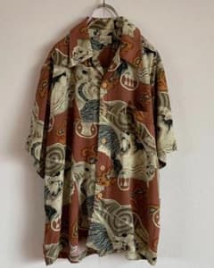 古着 和柄 アロハシャツ オープンカラー 総柄 半袖 シャツ 柄シャツ メンズのサムネイル