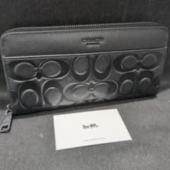 ぶ*る様 【P-4765】COACH 長財布 シグネチャー ブラック ラウンドフ ぶ*る様 【P-4765】COACH 長財布 シグネチャー ブラック ラウンドフ