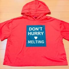 フード付 カットソー Tシャツ レッド 160のサムネイル