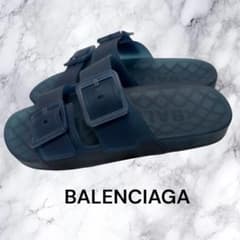 BALENCIAGA ラバー サンダル 42 BLUE BALENCIAGA MALLORCA バレンシアガマヨルカクリアラバーサンダル