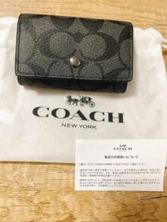 【新品未使用】COACH 5連 キーケース キーリング シグネチャー　チャコールのサムネイル