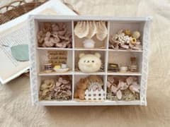 羊毛フェルトくまちゃん カントリーkitchen風アンティークBOXのサムネイル