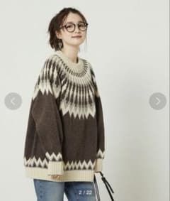 FREAK'S STORE ノルディック柄 クルーネックニット 長袖のサムネイル