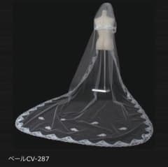 タカミブライダル ロングベール レース OW-Lラッセルレース CV-287