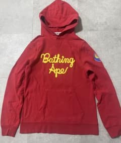 APE パーカー【S】赤×黄 レディース エイプ 日本製 - メルカリ
