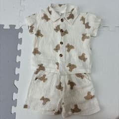 ベビー服 くま柄 セットアップ 半袖　コットンのサムネイル