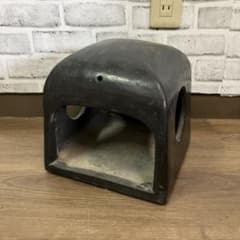 A-5 昭和レトロ 瓦土製 行火（あんか） 猫火鉢 置炬燵 古道具 アンティーク B-4 猫行火 置炬燵 土製 昭和レトロ 古道具 あんか 行火 ヴィンテージ