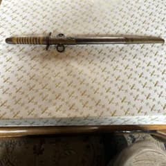 【実物外装】旧日本海軍 士官短剣 戦中期（本鮫皮・鉄製金具）※安全な模擬刀身のサムネイル