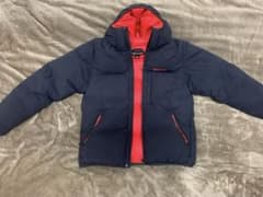 ジ*ン様 Marmot フード付きダウンジャケット 黒×赤のサムネイル