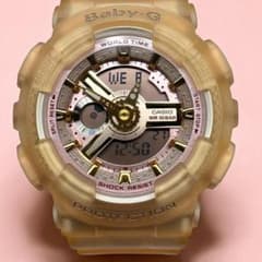 【電池交換済・美品】Baby-G BA-110SC コーラルオレンジ スケルトン 電池交換済・美品】Baby-G BA-110SC コーラルオレンジ スケルトン