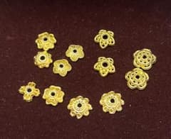 プラスチック花座 ゴールド 8mm 50個 ビーズキャップのサムネイル