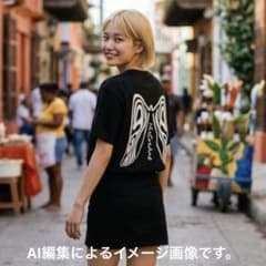 新品 MisCreAntオリジナル 翼ロゴ プリントTシャツ XL