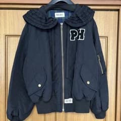 【ロビン】ピンクハウス　PHロゴワッペン付きフードブルゾン　クロ ロビン様専用】ピンクハウス PHロゴワッペン付きフードブルゾン クロ