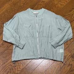 SHOO・LA・RUE シューラルー シアーブルゾン 羽織 S グリーン 袖ゴム