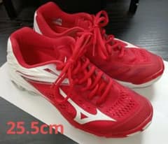 Mizuno ミズノ　バレーボールシューズ レッド/ホワイト　25.5cmのサムネイル