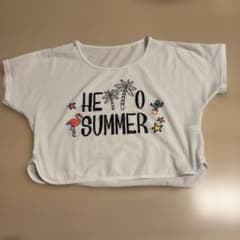 キッズ ラッシュガード 140cm ホワイト HELLO SUMMERのサムネイル