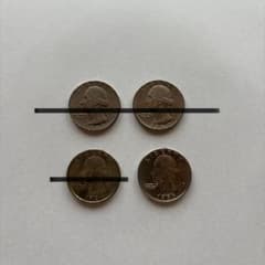 米国 クォーターダラー硬貨25セント4枚セット 1967・1989・1985年のサムネイル