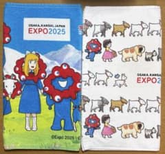 ハイジ×ミャクミャク フェイスタオル 2枚セット 大阪万博コラボ【訳あり】のサムネイル