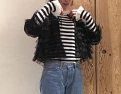 I am I in fact... ソフトチュールボレロ　カーディガン　ブラック