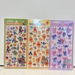 ズートピア、ぷーさん、スティッチBONBON DROP シール 3種セットのサムネイル