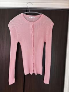 GU シアーリブカーディガン　PINK ピンク XLのサムネイル