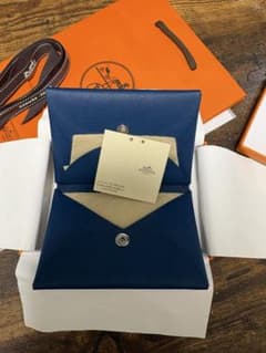 HERMES カルヴィ デュオ コンパクト ディープブルー - メルカリ