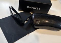 s*5様 【正規保証】 CHANEL カメリア ブラック サングラス 細木数子