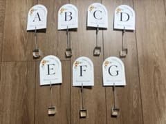 ウェディング テーブルナンバー カード スタンド付き 7枚セットのサムネイル