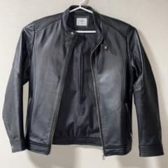 HOMEE レザーシングルライダースジャケット 黒 シープスキン - メルカリ