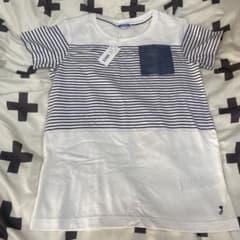 Jacadi 10A Tシャツ ホワイト/ストライプ　新品タグ付きのサムネイル